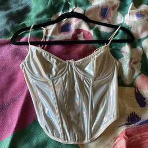 Urban outfitters size medium iridescent corset top with back clasp